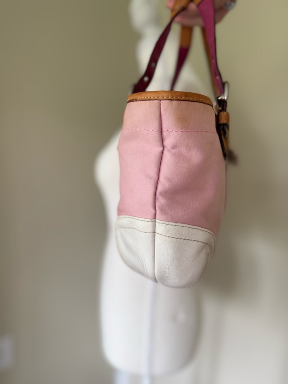 Vintage Coach Soho Daisy Mini Tote Hamptons Mini Tote Pink White Y2K Coach 4427 - Picture 5 of 11